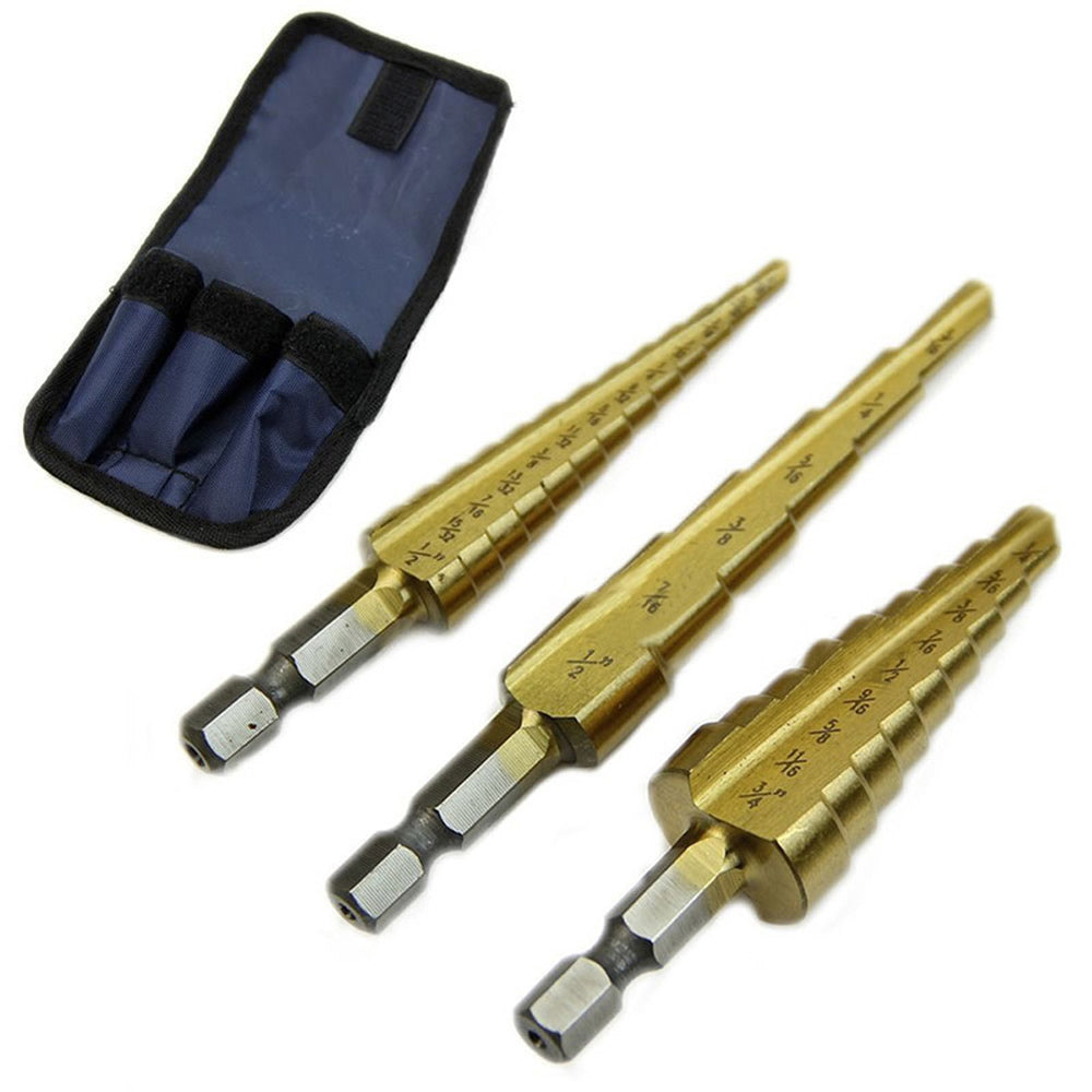 JENAKI 3pc Step Drill Bit Set